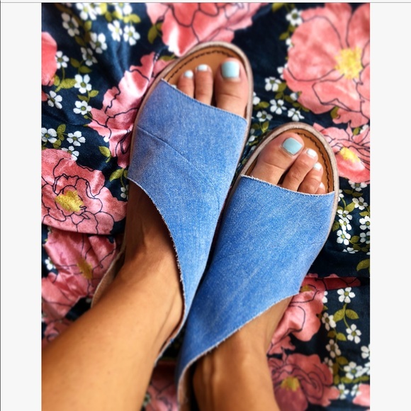 Free People Shoes - Denim slides MONT BLANC Free people